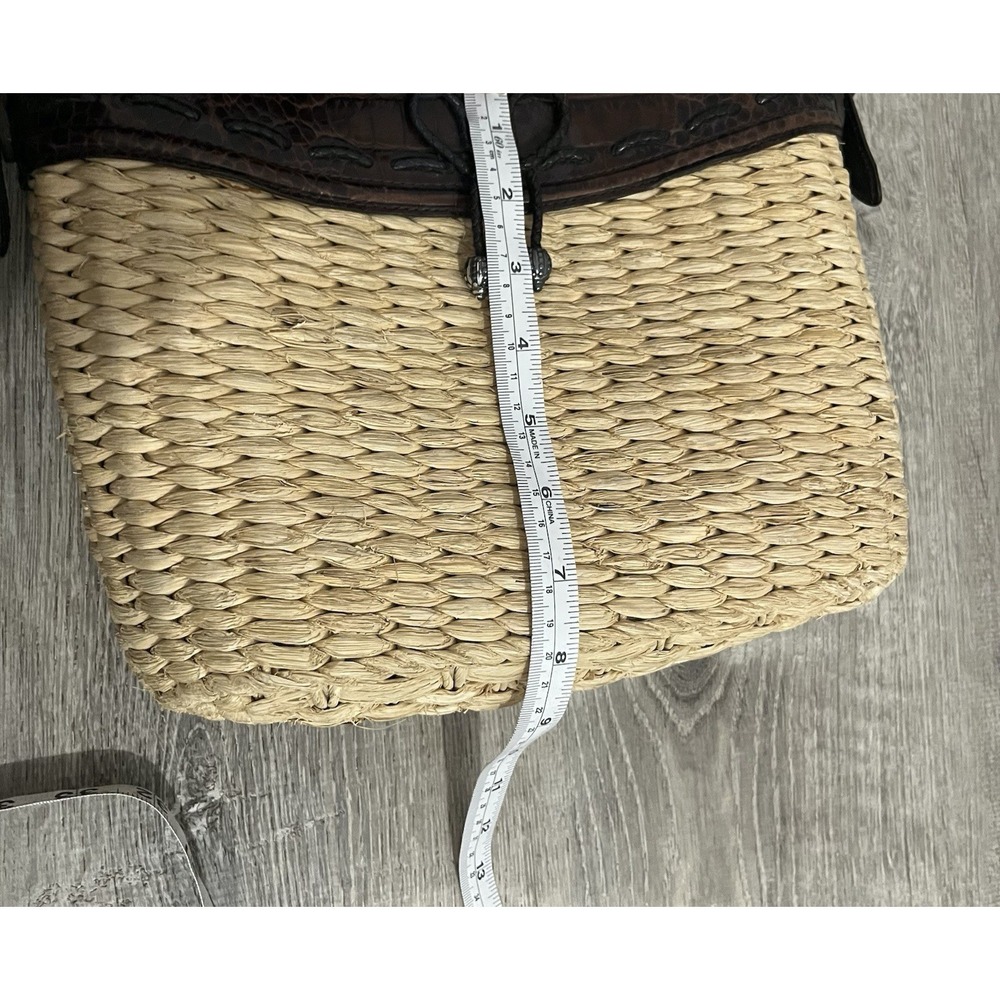 Brighton Emma Leather and Woven Straw Summer Purse - Picture 8 of 11
